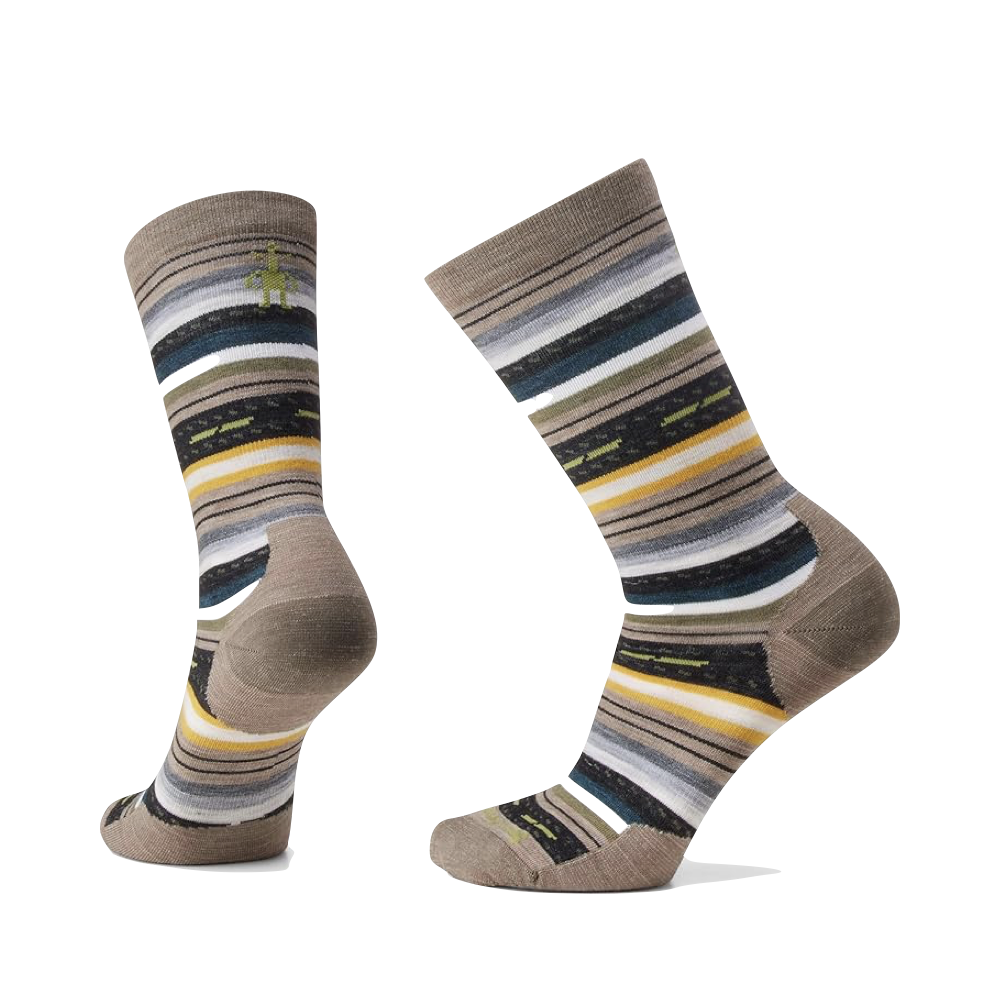Side (left) and bottom view of Smartwool Everyday Margarita Zero Cushion Crew Socks for women.