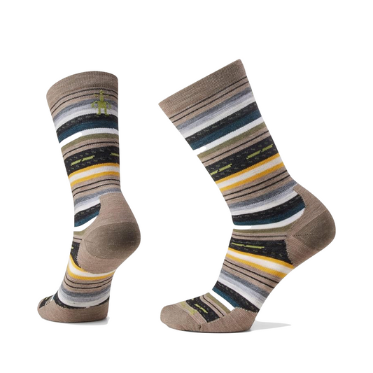 Side (left) and bottom view of Smartwool Everyday Margarita Zero Cushion Crew Socks for women.
