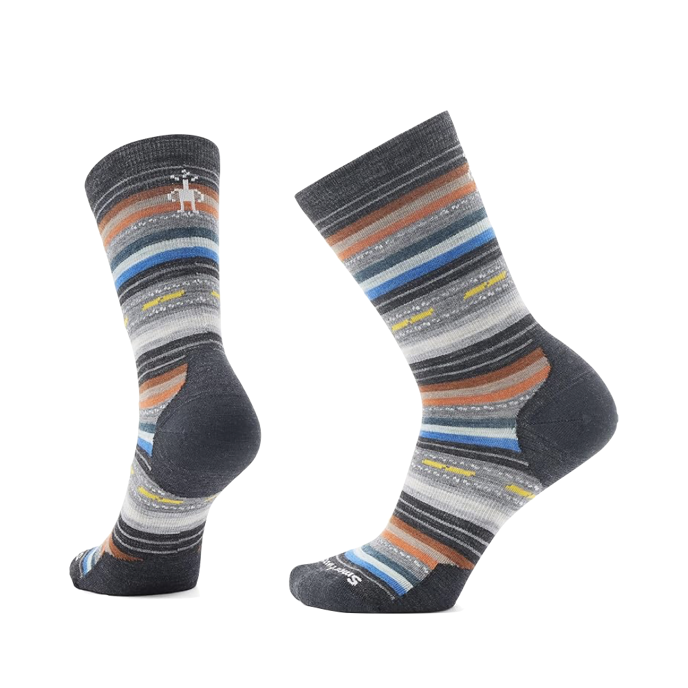 Side (left) and bottom view of Smartwool Everyday Margarita Zero Cushion Crew Socks for women.