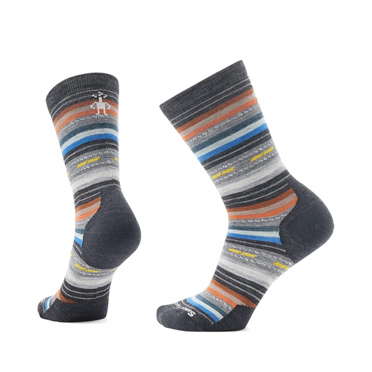 Side (left) and bottom view of Smartwool Everyday Margarita Zero Cushion Crew Socks for women.