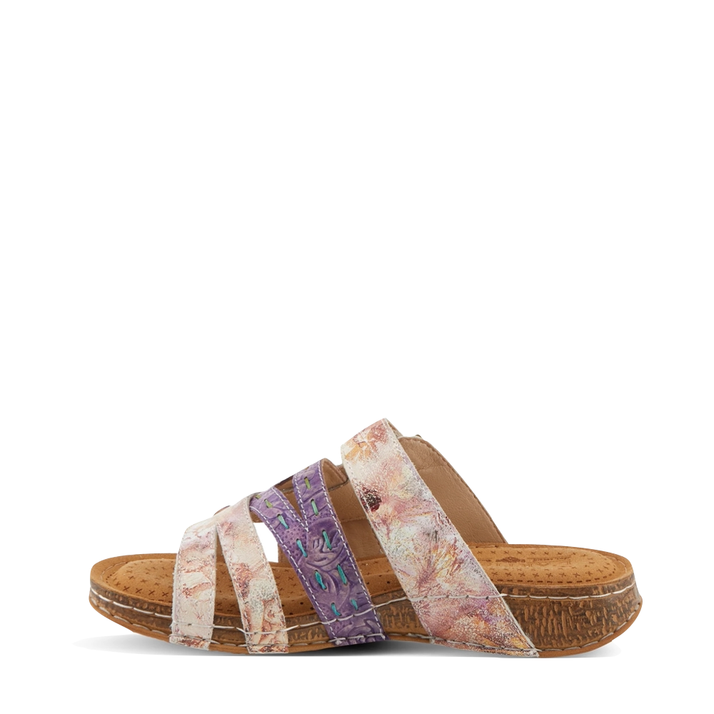 Side (left) view of Spring Step Calamityjay Slide Sandal for women.