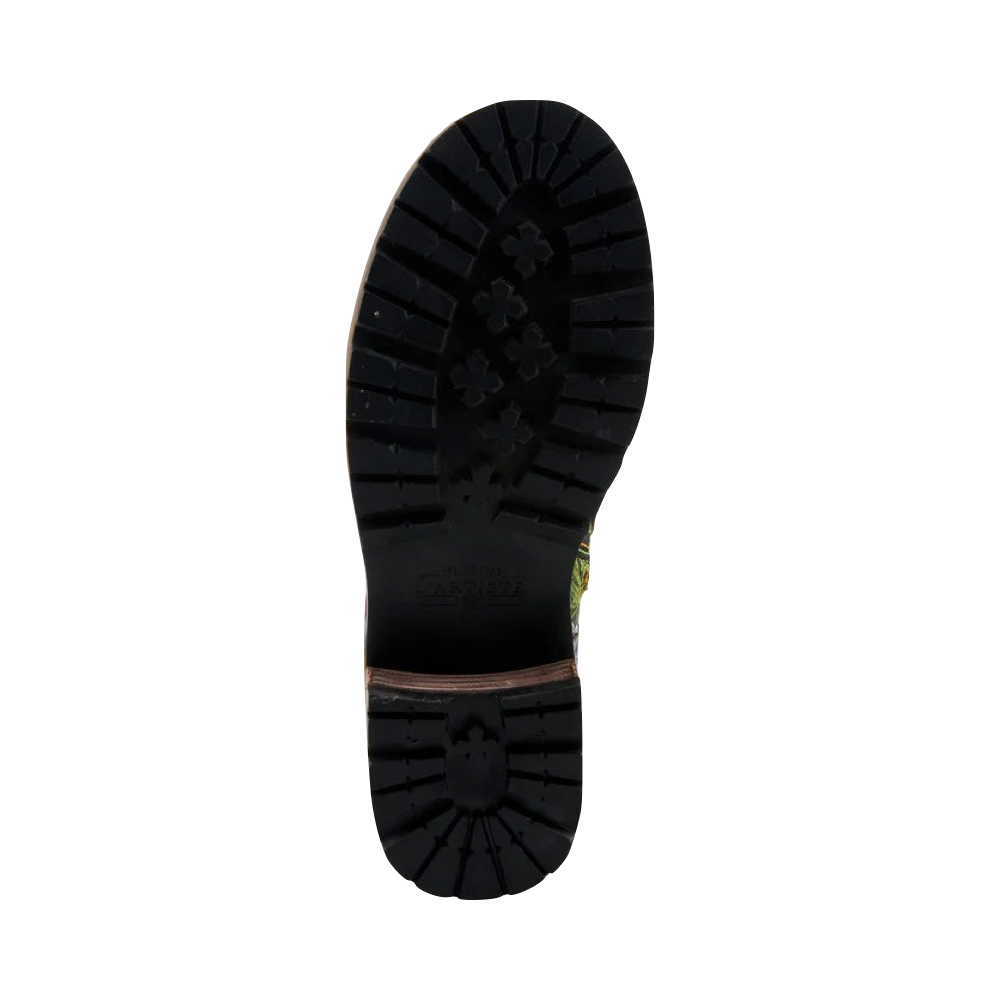 Bottom view of Spring Step Fantastic Leather Floral Print Boot for women.