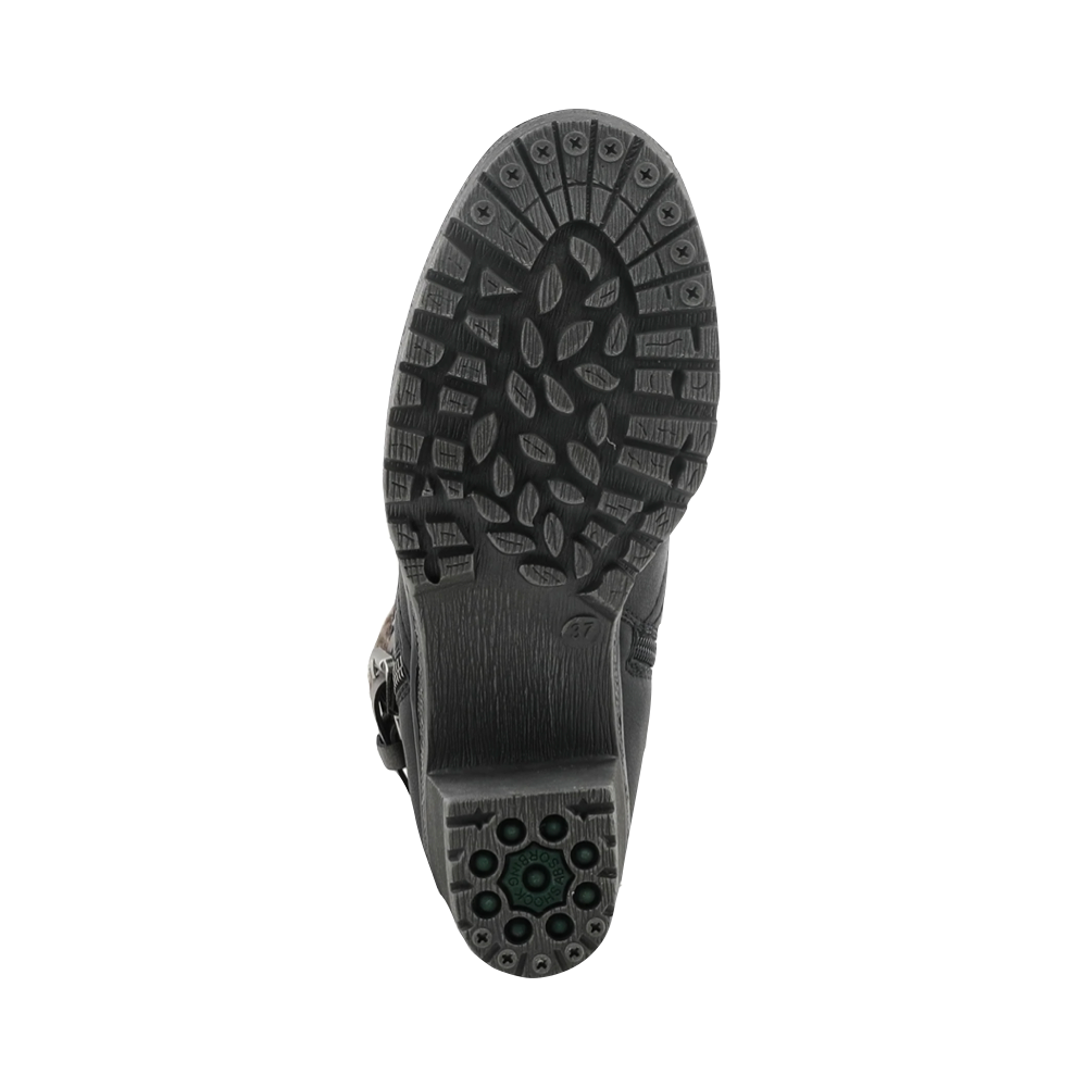Bottom view of Spring Step Rene Water Resistant Side Zip Sweater Cuff Heeled Boot for women.