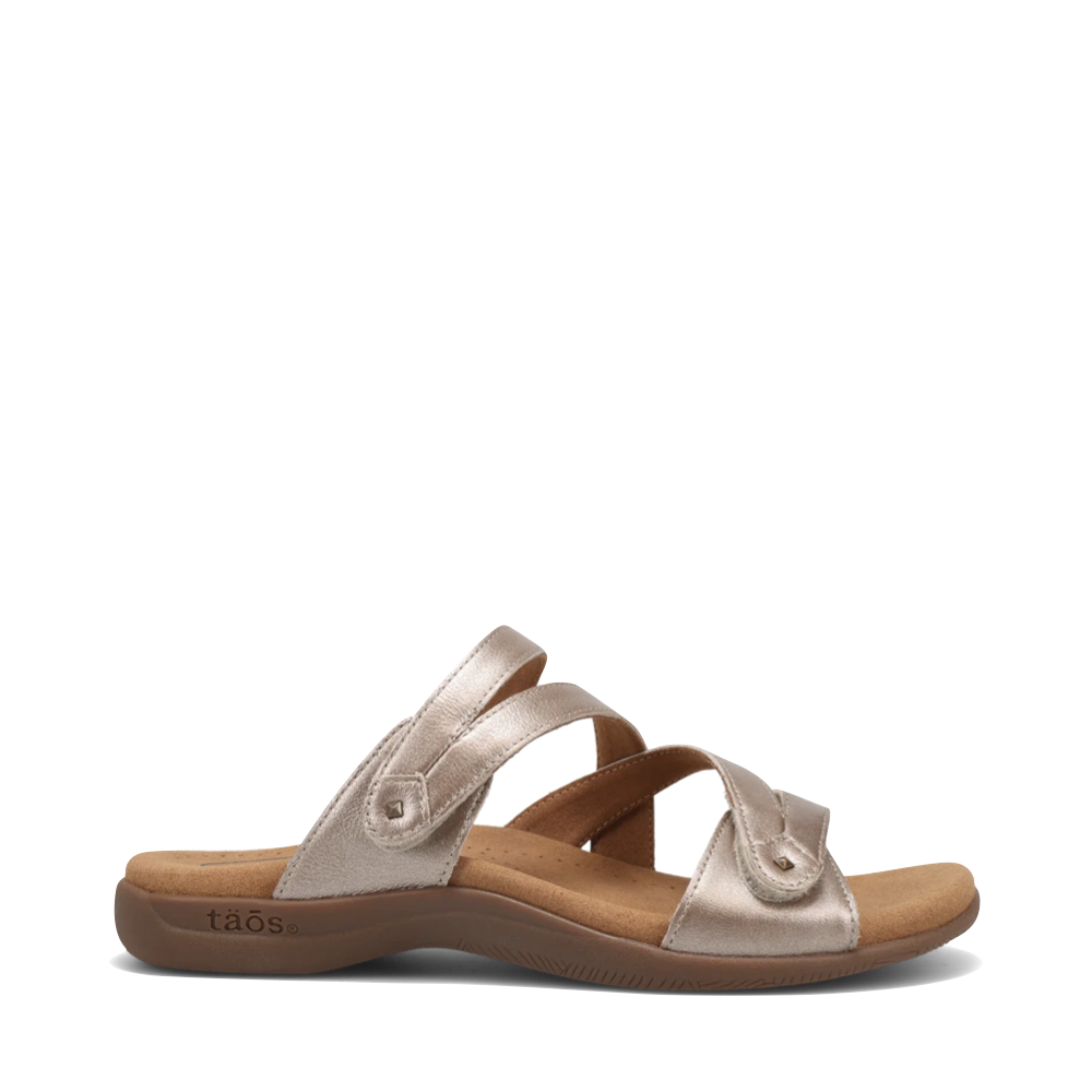 Side (right) view of Taos Double U Adjustable Strap Slide Sandal for women.