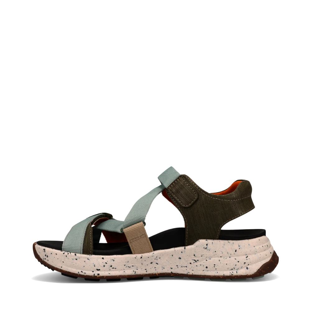 Side (left) view of Taos Super Z Sandal for women.