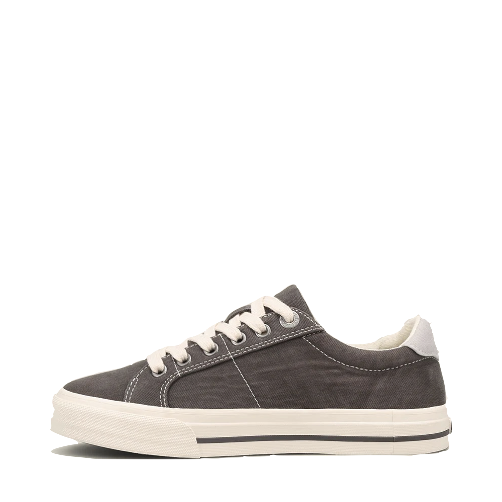 Side (left) view of Taos Z Soul Side Zip Canvas Lace Sneaker for women.