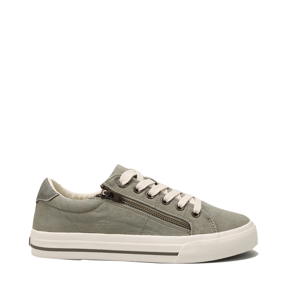 Side (right) view of Taos Z Soul Side Zip Canvas Lace Sneaker for women.