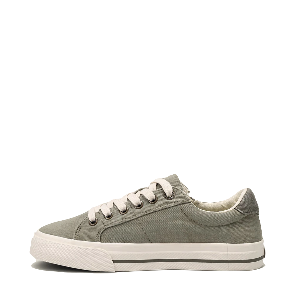 Side (left) view of Taos Z Soul Side Zip Canvas Lace Sneaker for women.