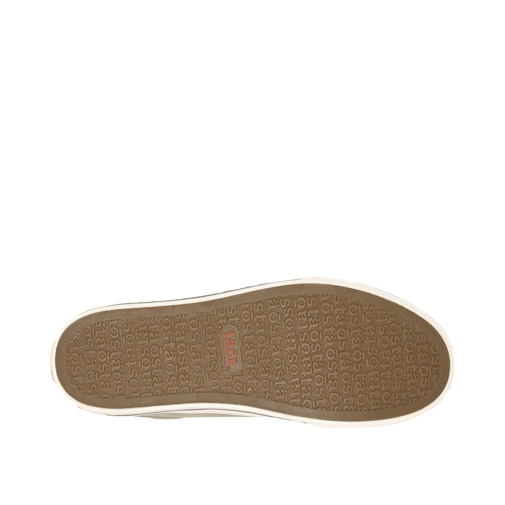 Bottom view of Taos Z Soul Side Zip Canvas Lace Sneaker for women.