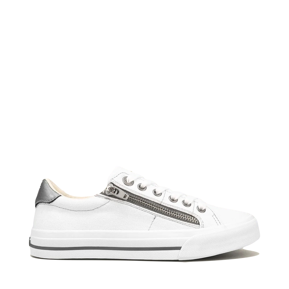 Side (right) view of Taos Z Soul Side Zip Canvas Lace Sneaker for women.