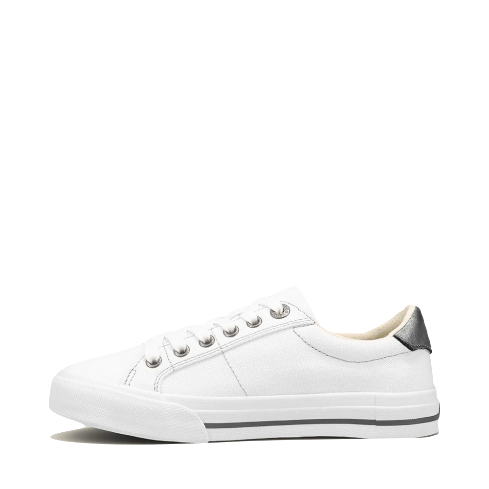 Side (left) view of Taos Z Soul Side Zip Canvas Lace Sneaker for women.