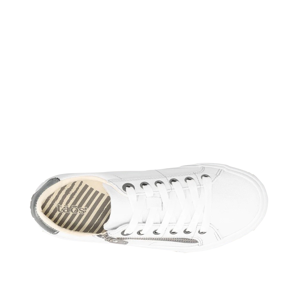 Top-down view of Taos Z Soul Side Zip Canvas Lace Sneaker for women.