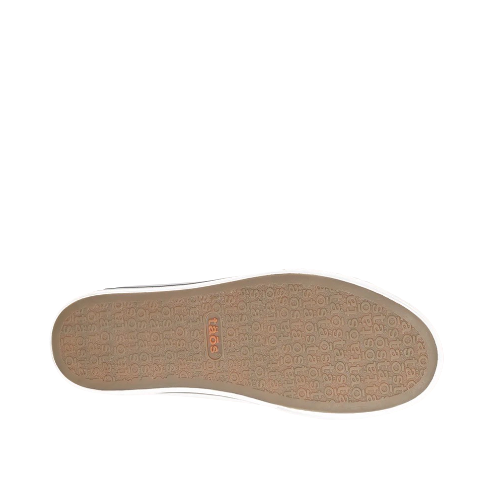 Bottom view of Taos Z Soul Side Zip Canvas Lace Sneaker for women.