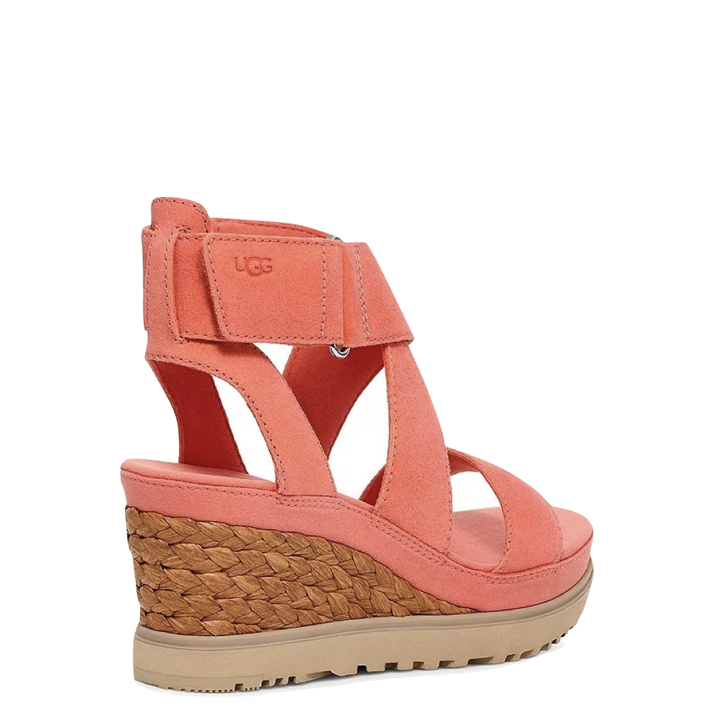 Heel view of Ugg Ileana Ankle Wedge Sandal for women.