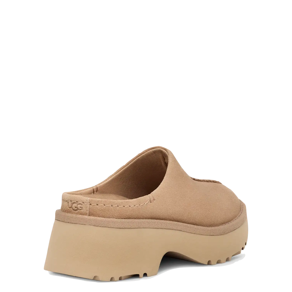 Heel view of Ugg New Heights Heeled Clog for women.