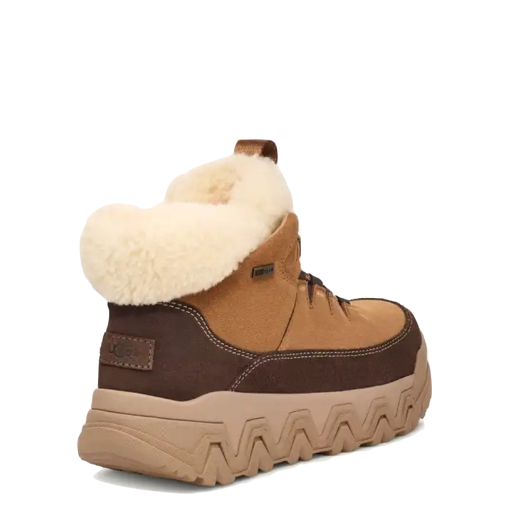 Heel view of Ugg Terre Trail Cozy Lace Waterproof Boot for women.