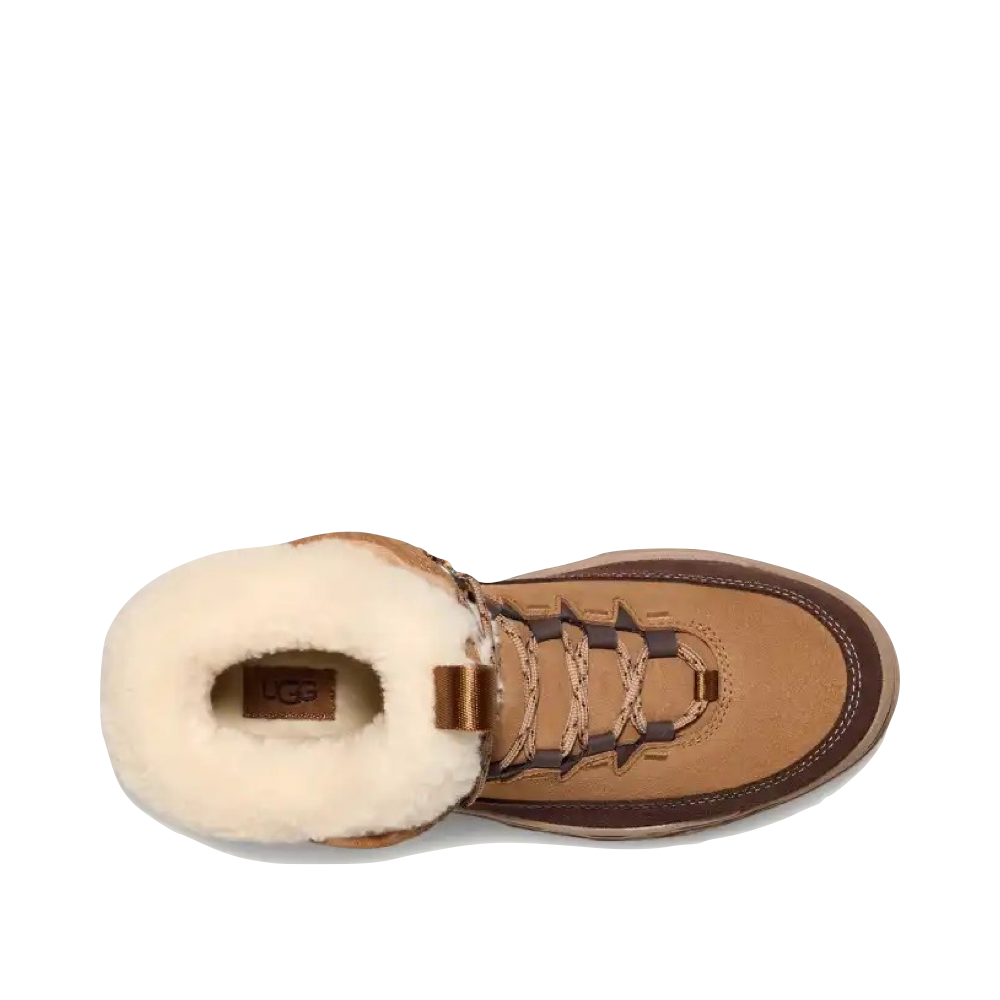 Top-down view of Ugg Terre Trail Cozy Lace Waterproof Boot for women.