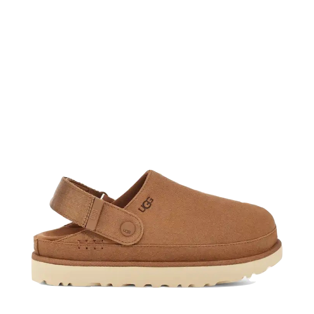 Side (right) view of Ugg Goldenstar Platform Clog for women.