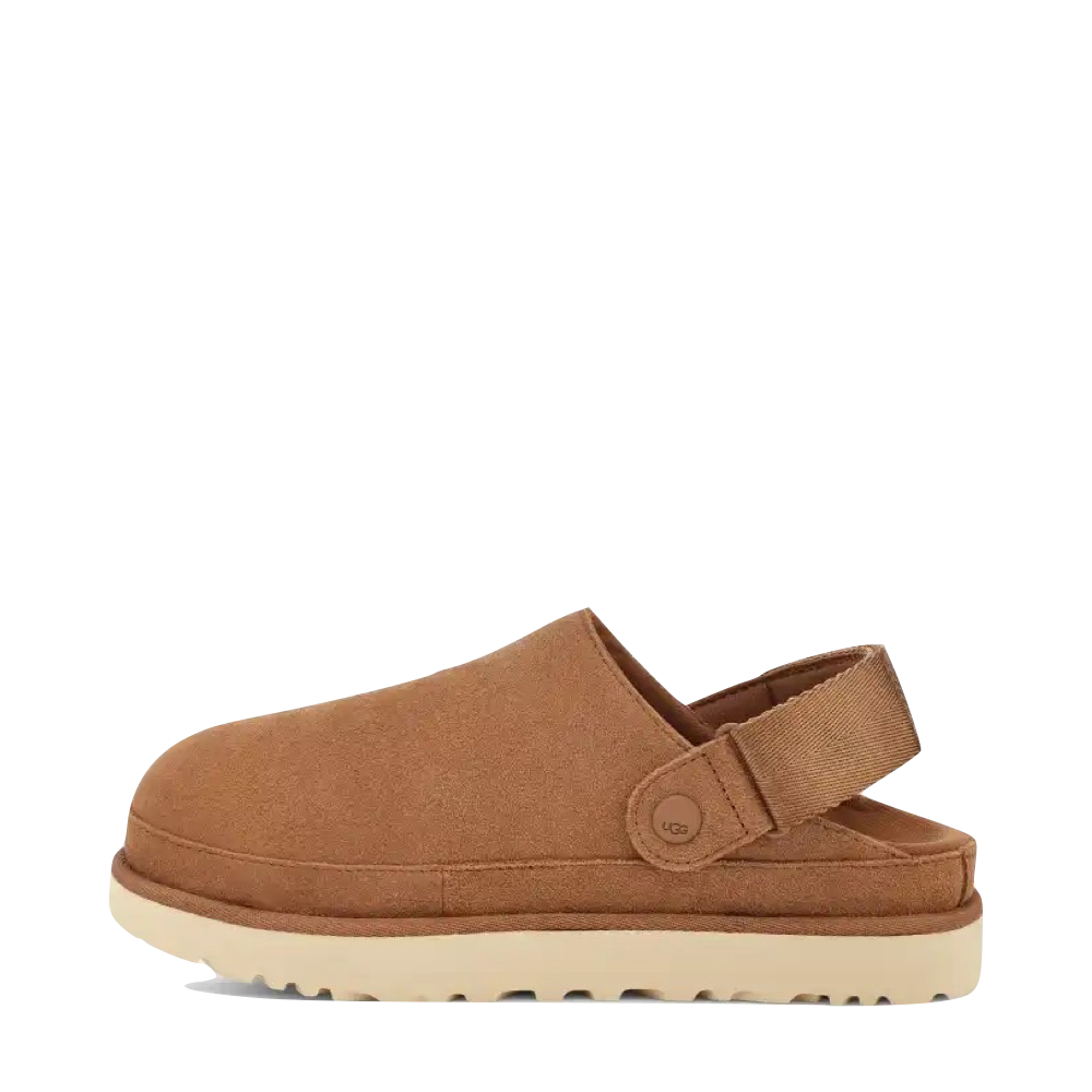 Side (left) view of Ugg Goldenstar Platform Clog for women.