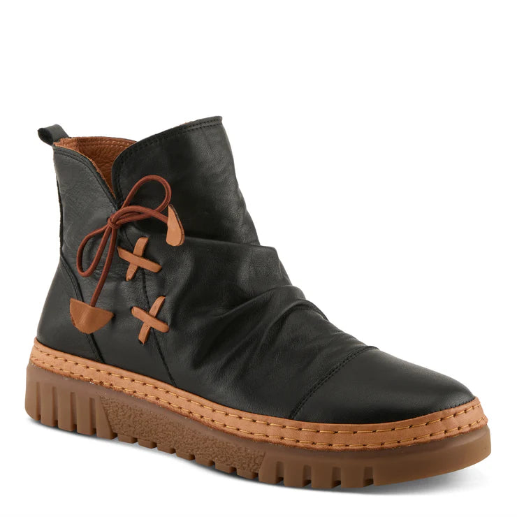 Spring Step Women's VanDis Low Leather Zip Boot in Black