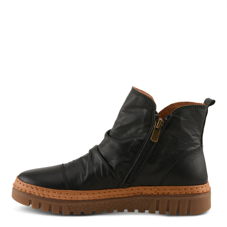Spring Step Women's VanDis Low Leather Zip Boot in Black