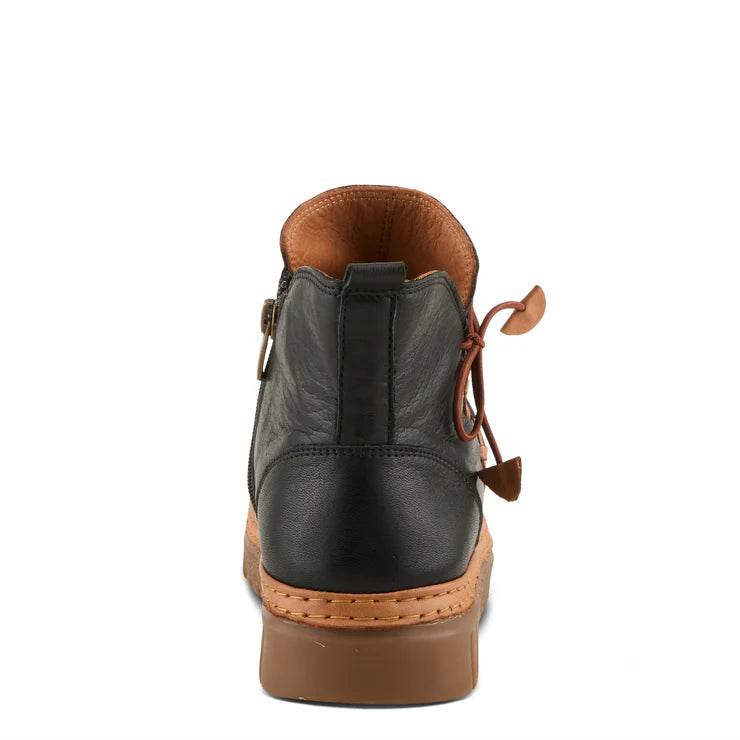 Spring Step Women's VanDis Low Leather Zip Boot in Black