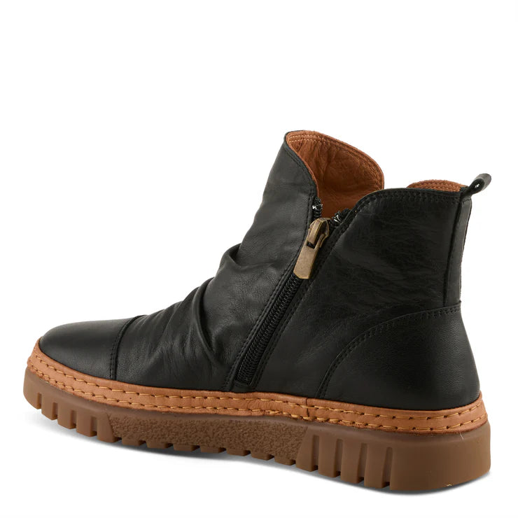 Spring Step Women's VanDis Low Leather Zip Boot in Black