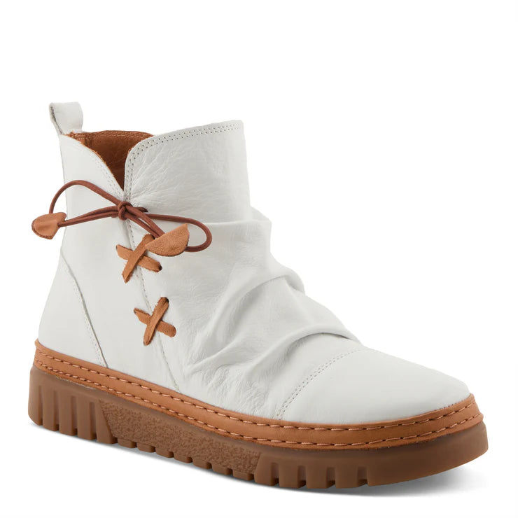 Spring Step Women's VanDis Low Leather Zip Boot in White