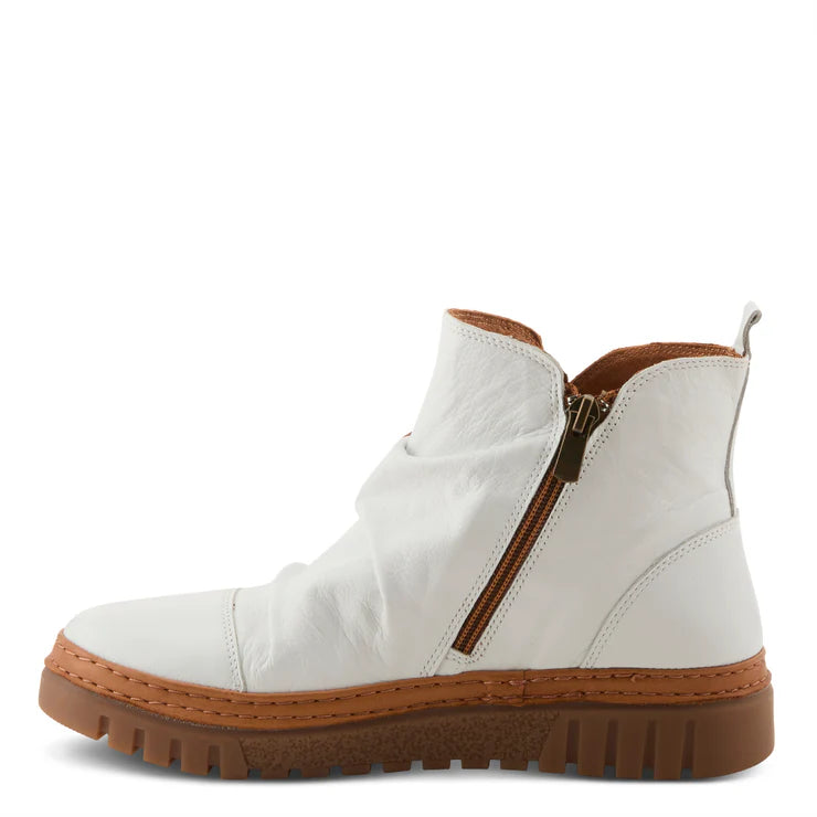 Spring Step Women's VanDis Low Leather Zip Boot in White