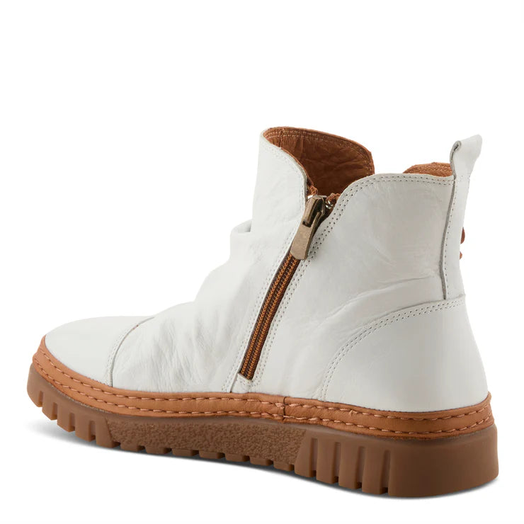 Spring Step Women's VanDis Low Leather Zip Boot in White
