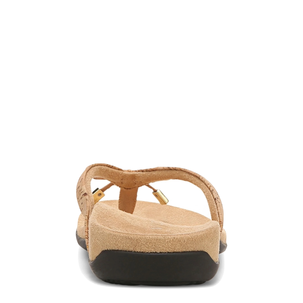 Vionic Women's Bella II Toe Post Flip Sandal in Gold Cork