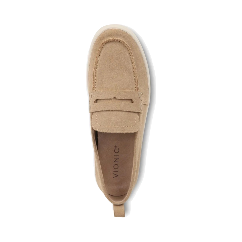 Top-down view of Vionic Uptown Slip On Suede Loafer for women.