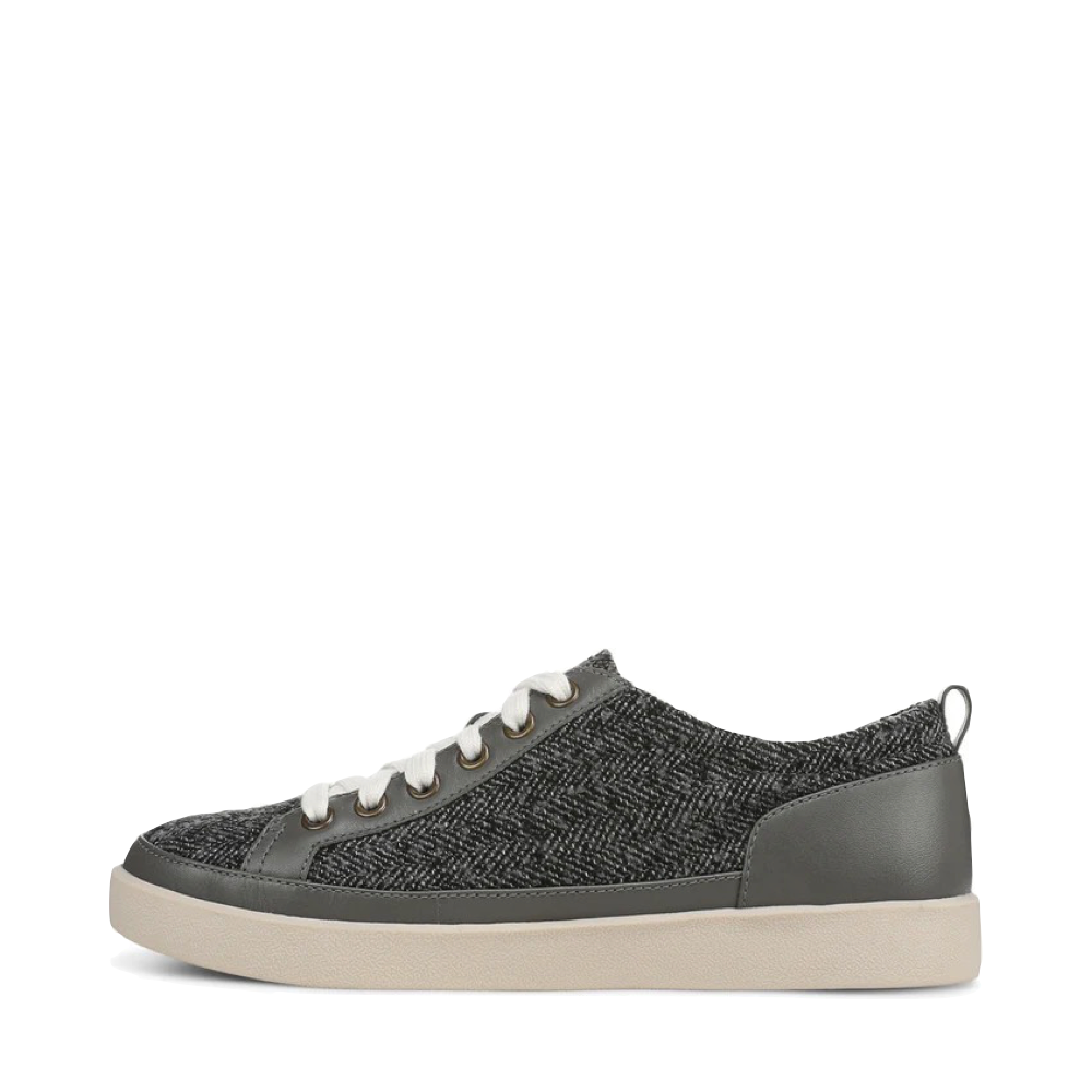 Side (left) view of Vionic Winny Leather Tie Sneaker for women.