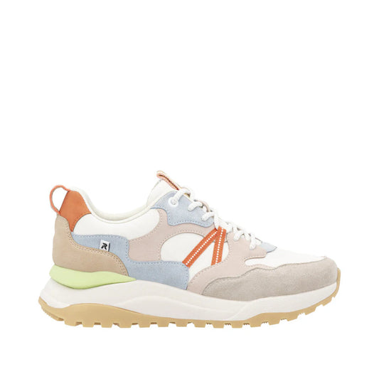 Rieker Women's Akilah 01 Sneaker in Iceberg/Dirty White/Light Rose