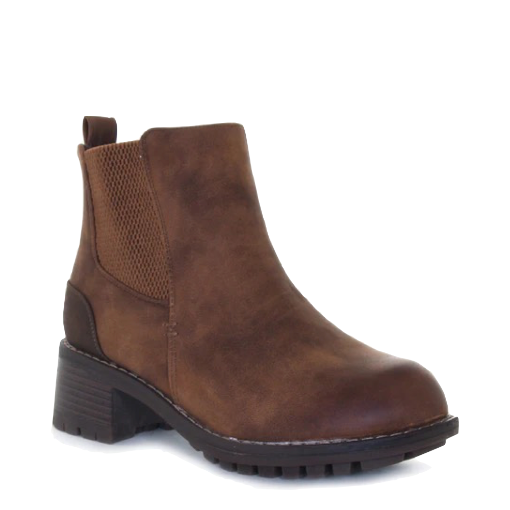 Mudguard and Toe view of Wanderlust Tierney Heeled Waterproof Boot for women.