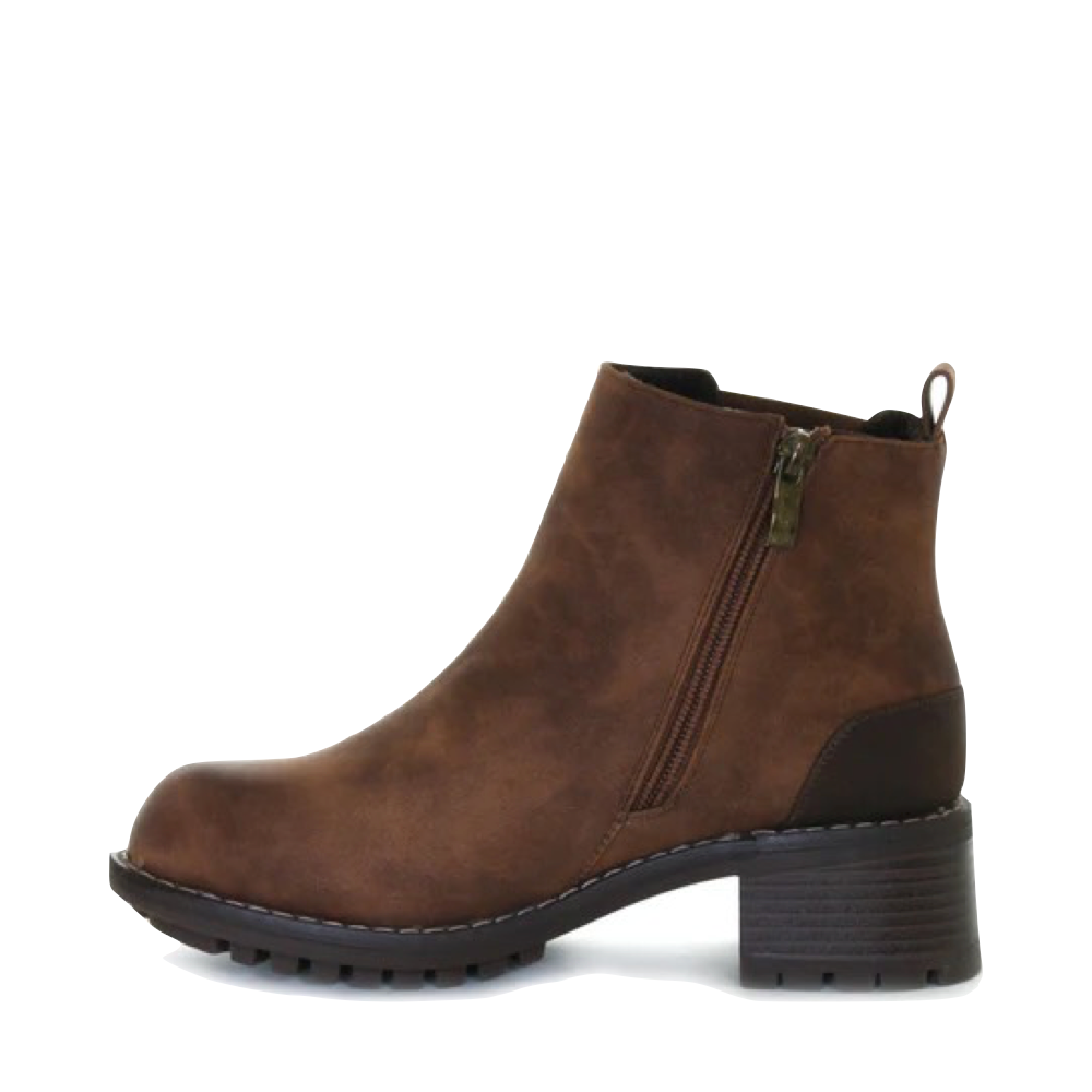 Side (left) view of Wanderlust Tierney Heeled Waterproof Boot for women.