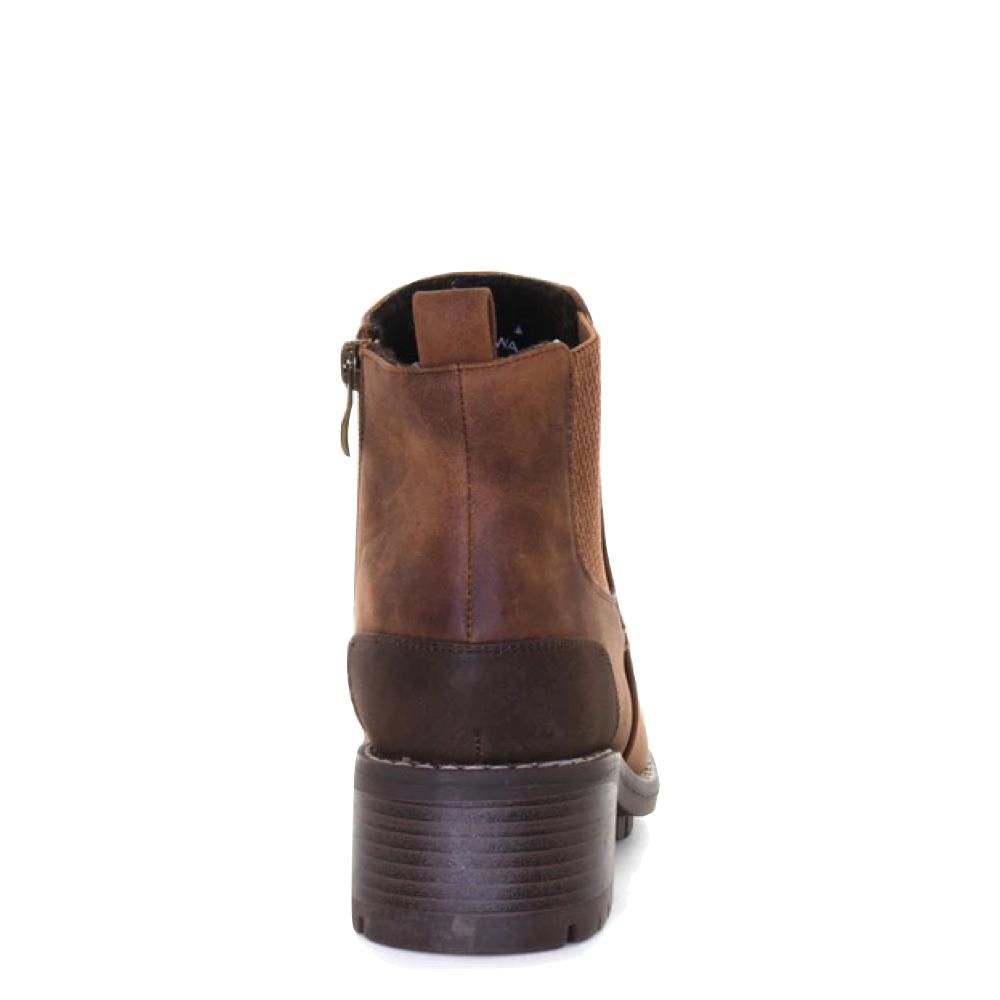 Back view of Wanderlust Tierney Heeled Waterproof Boot for women.