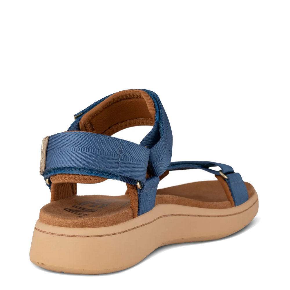 Heel view of Woden Line Strap Sandal for women.