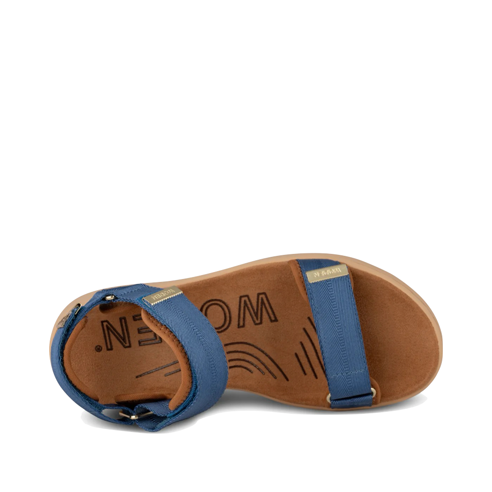 Top-down view of Woden Line Strap Sandal for women.