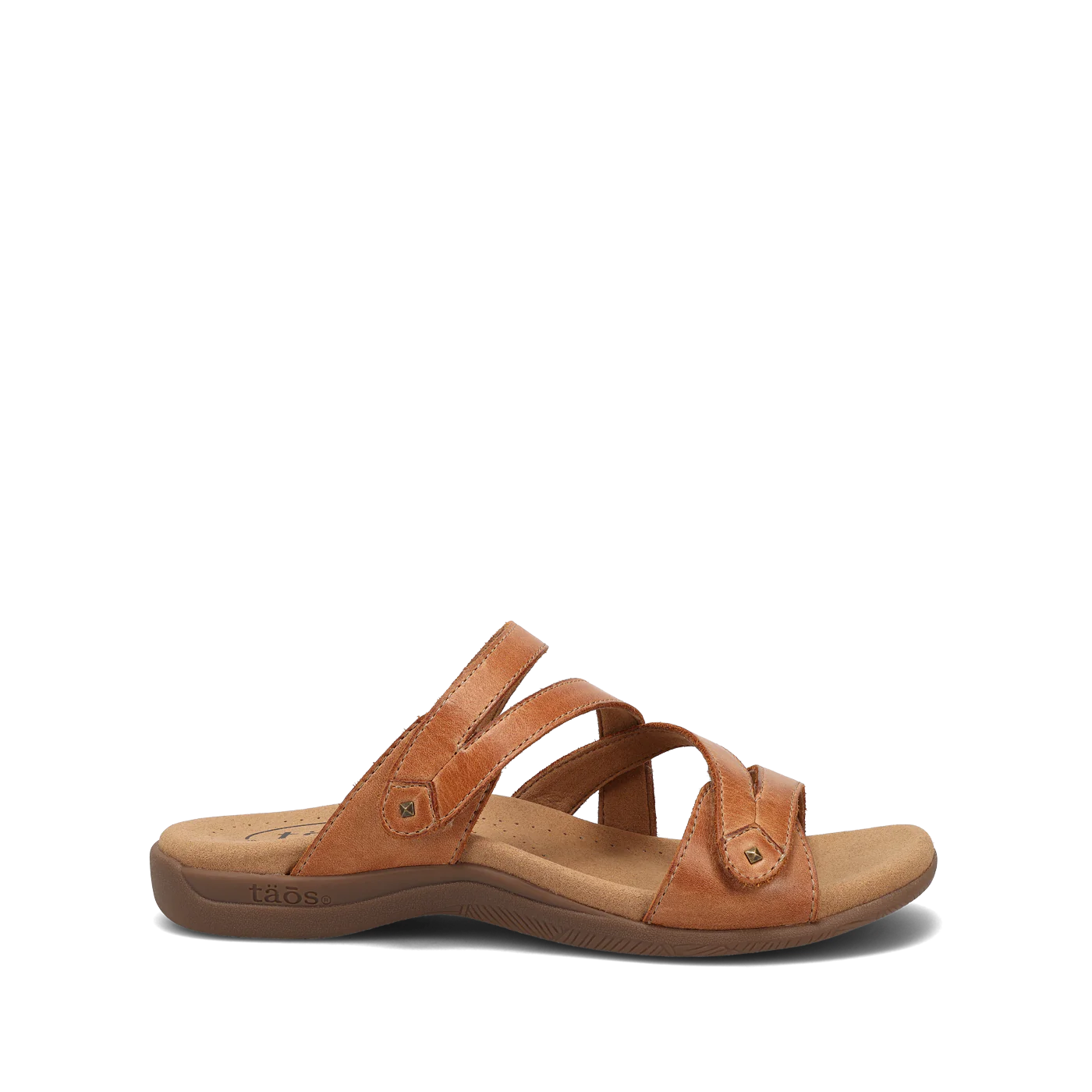 Taos Women's Double U Adjustable Strap Slide Sandal (Caramel)