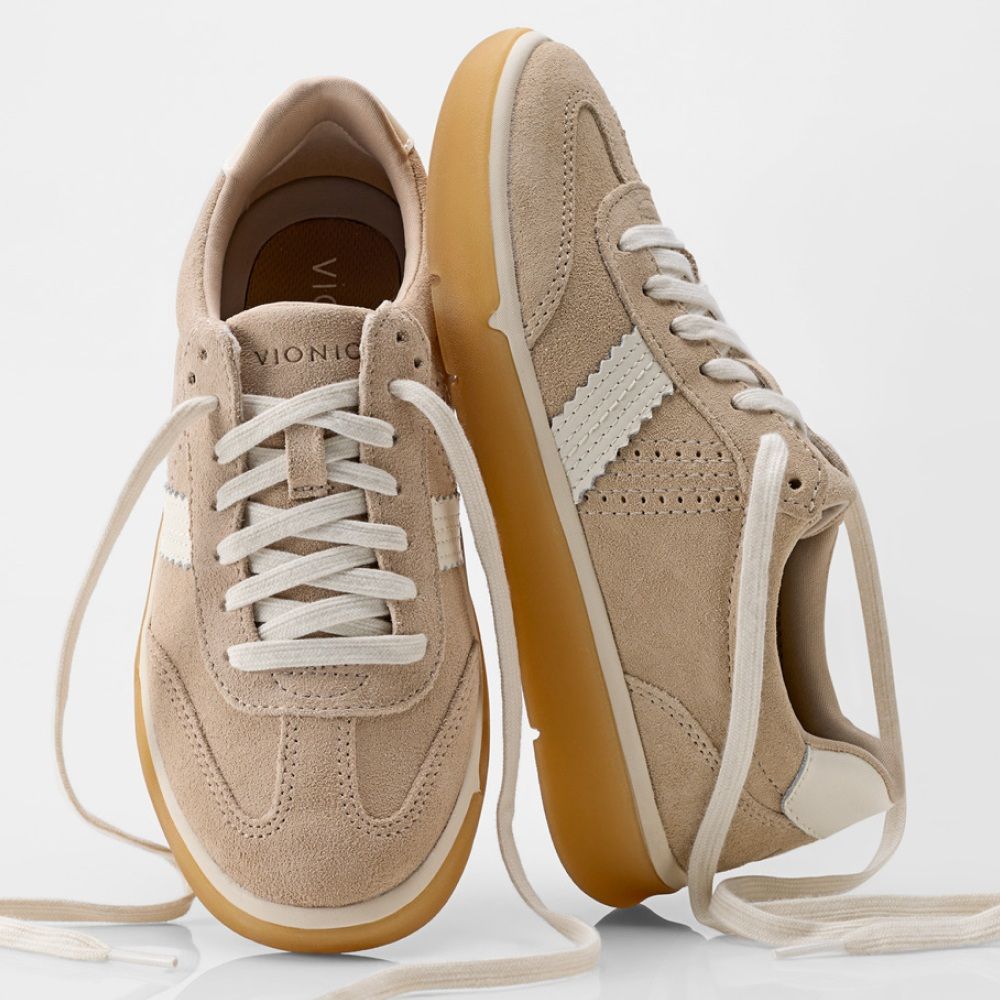 Vionic Women's City Walk Lace Sneaker in Lucid Beige Suede