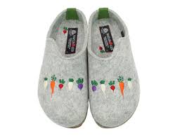 Haflinger Women's Roots Wool Clog in Silver Grey