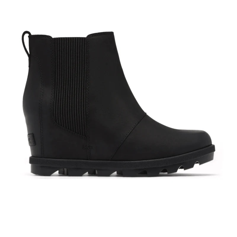 Sorel Women's Joan Rhapsody Chelsea Wedge Bootie in Black/Black