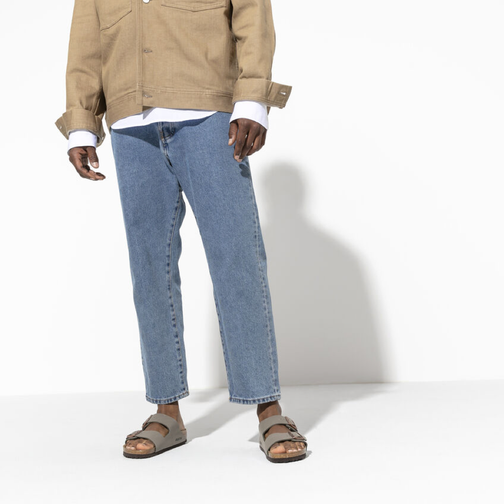 Birkenstock Arizona Birkibuc Sandal (Stone Grey)