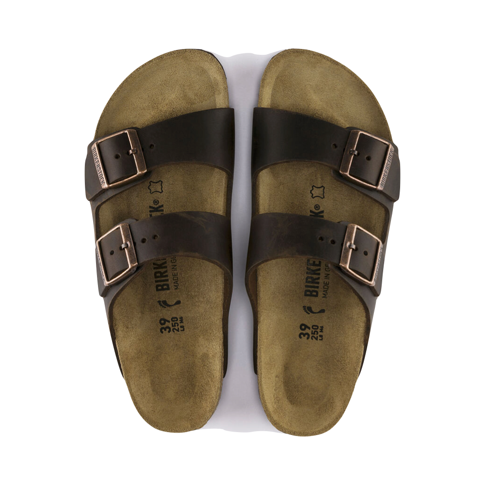 Birkenstock Arizona Oiled Leather Soft Footbed Sandal in Habana Brown