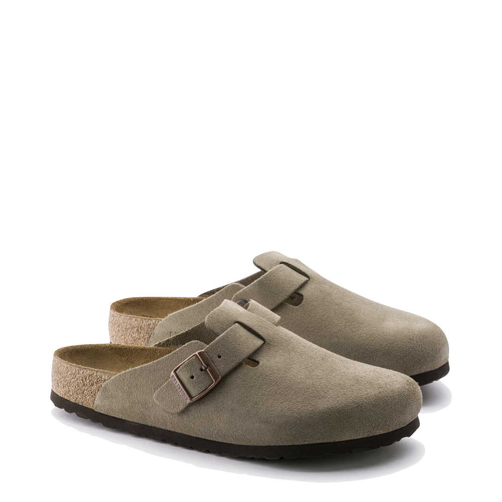 Toe view of Birkenstock Boston Suede Leather Soft Footbed Clog for women.