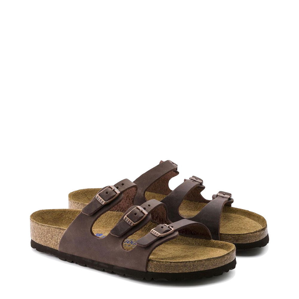 Birkenstock Women's Florida Soft Footbed Leather Sandal in Habana Brown