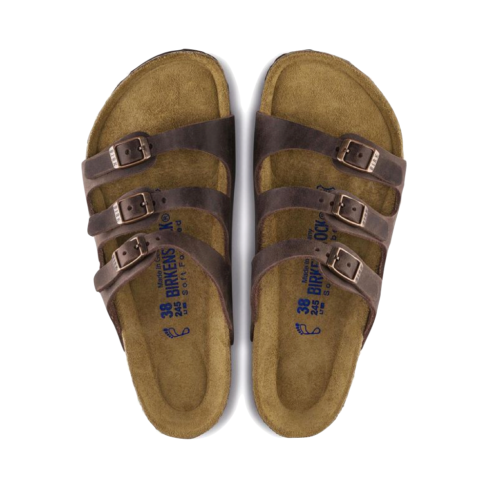 Top-down view of Birkenstock Florida Soft Footbed Leather Sandal for women.