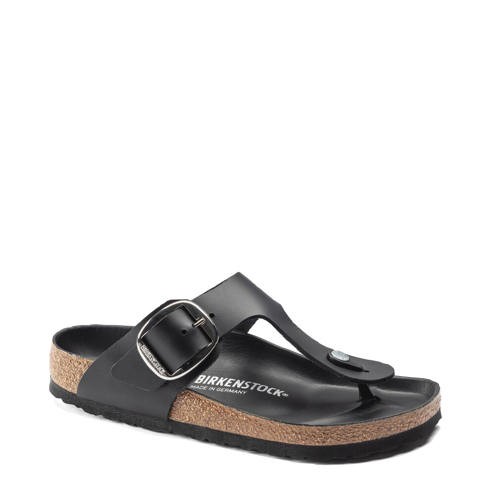 Toe view of Birkenstock Gizeh Oiled Leather Big Buckle Sandal for women.