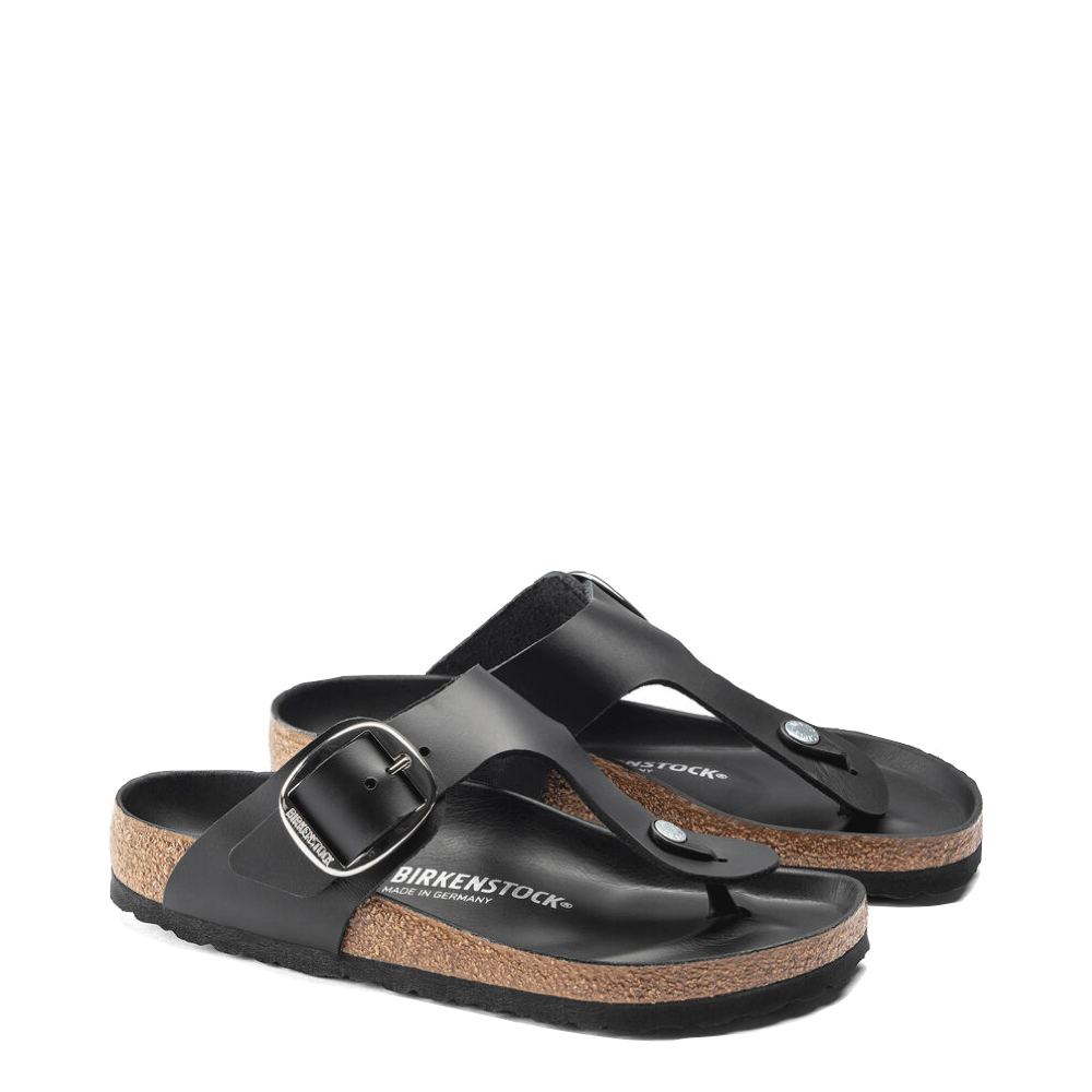 Toe view of Birkenstock Gizeh Oiled Leather Big Buckle Sandal for women.